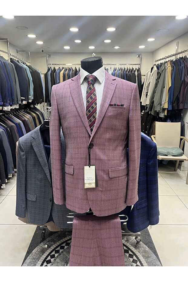 Linen Men's Suit (100% Linen Checkered)