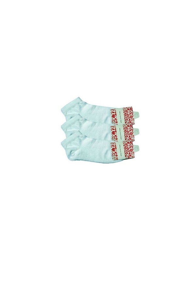 Glb-Stl41414 White Women's Ankle Socks 3 Pairs