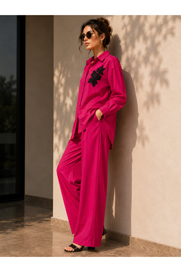 -Fuchsia Noir Co-Ord Set - 3