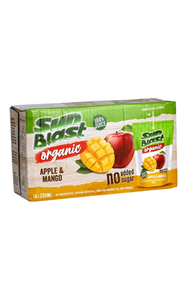 Sunblast Apple and Mango Juice, 200 ml Pack of 10