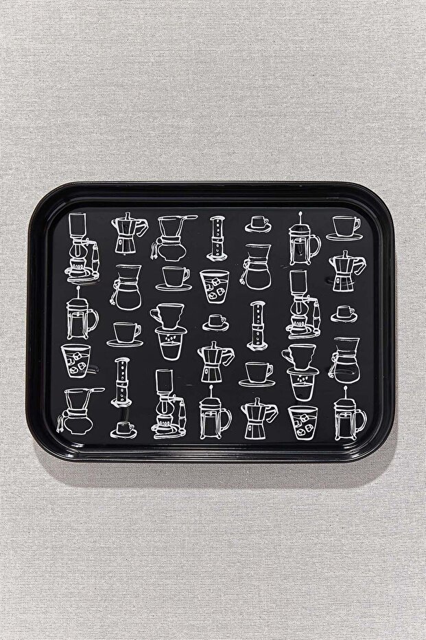 Bistro tray coffee black white