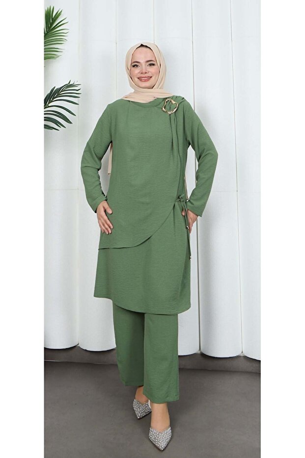 Ayrobin Suit with Side Buckle Trousers Khaki Hnt8591