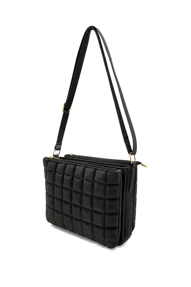 Women's Medium Quilted Crossbody Shoulder Bag - Stylish and Modern Everyday Handbag