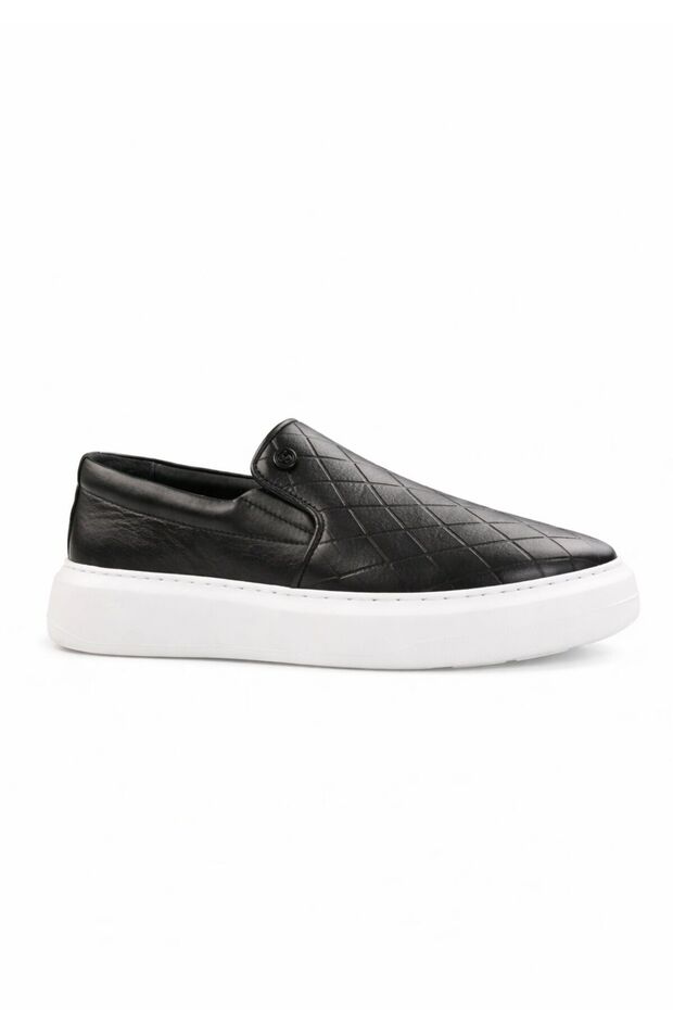 Genuine Leather Men's Laceless Casual Shoes