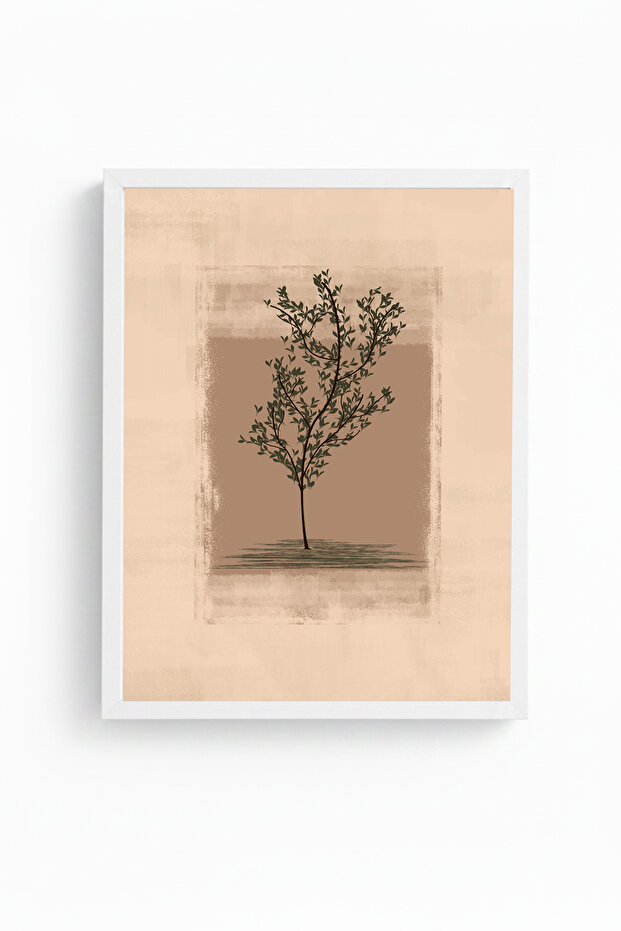 White Wooden Framed Abstract Painting I Huhu1131 - Single Painting White Frame