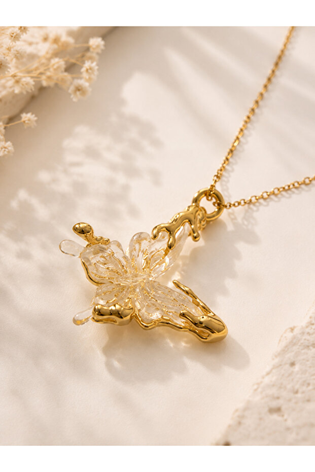 Transparent Butterfly Necklace for Women
