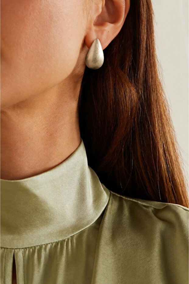 Matte Gold Drop Earrings Pair (3.5 cm)
