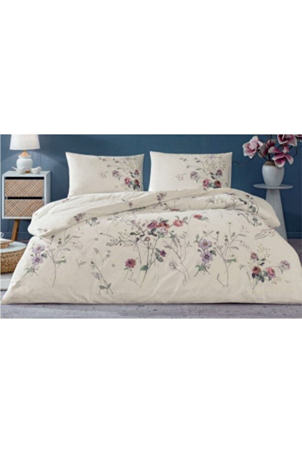 Double Cotton Duvet Cover Set Kiara Ecru