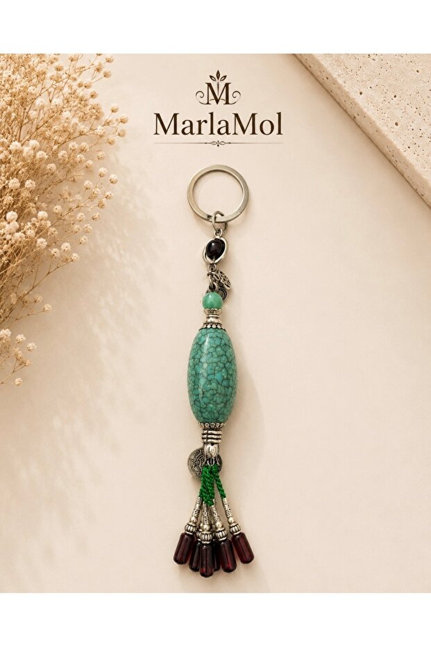 Turquoise Stone Keychain