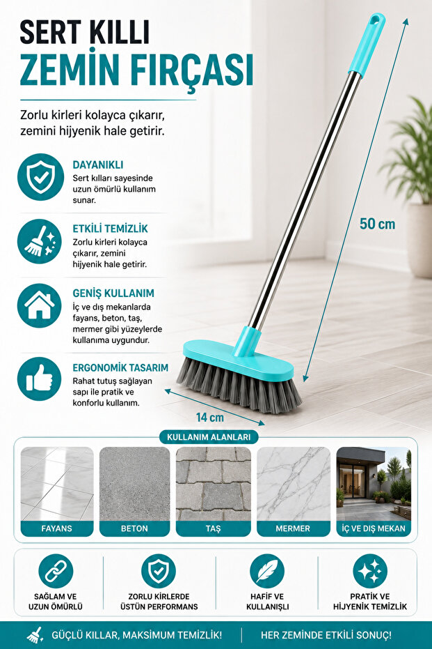 Mini Brush Pay Attention to Dimensions Hard-Bristled Floor Brush Suitable for Tiles, Sinks, Bathrooms, Etc.