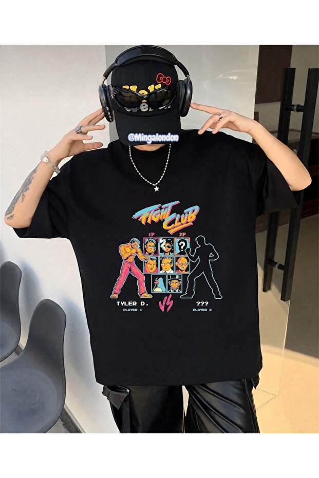 Fightclup Printed Woven Fabric T-Shirt