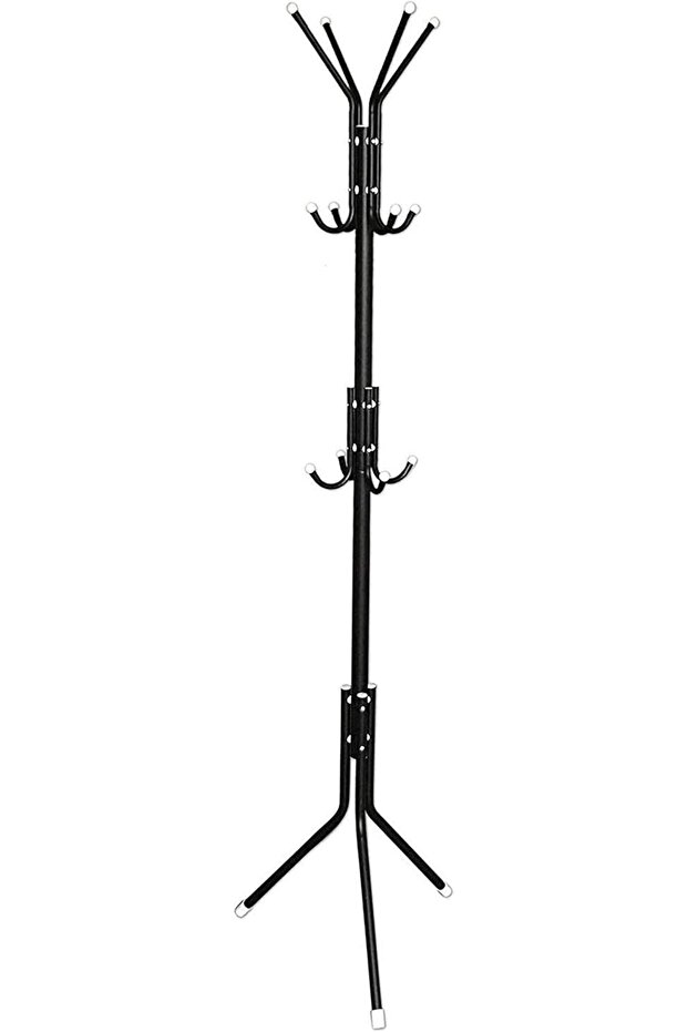 Free Standing Metal Coat Rack, 12 Hooks Metal Coat Hat Tree Coat Hanger Holder