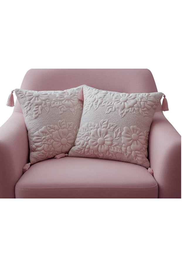 Decorative Pillow, Lace Pillow, Embroidered Pillow, 3D Pillow-2 Pieces