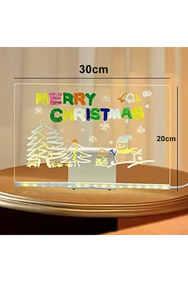 لوحة رسائل LED مقاس 20 × 30 سم مزودة بـ 7 أقلام، لوحة رسائل أكريليك يمكنك صنعها بنفسك، لوحة رسم للأطفال مع إضاءة ليلية