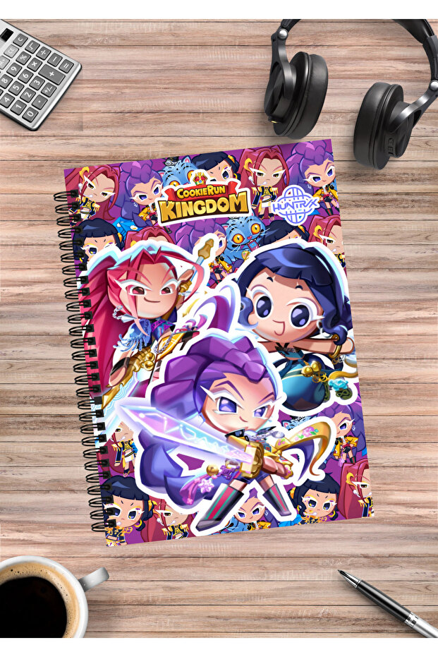 دفتر ملاحظات حلزوني A5 بتصميم أنمي Kpop Demon Hunters Cookie Run Kingdom (50 ورقة)