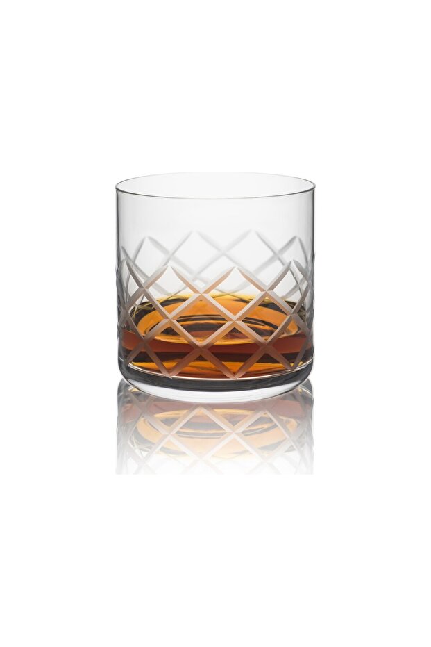 Old Fashioned Diamond Whiskey Glass - 370 ml - Set of 6 | Slovak Workmanship, European Production