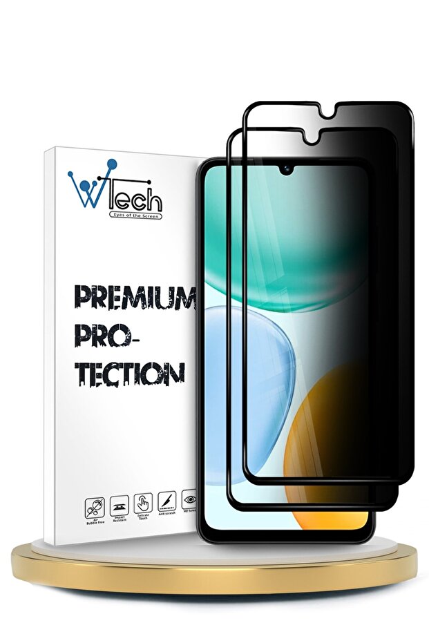 Honor X5d 4G 2026 Premium E2E Series Privacy Full Cover Tempered Glass 2 Pack Clear/Black