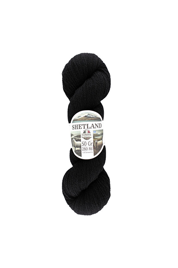 Shetland Knitting Yarn Black 100% Shetland Wool 50g 280m (79192)