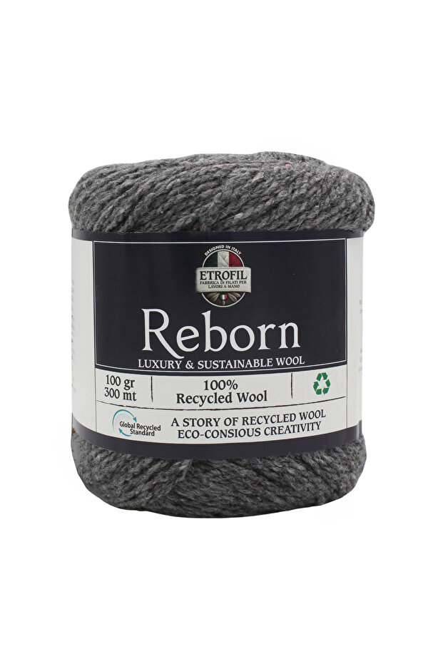 Reborn Knitting Yarn Light Gray 100% Recycled Wool 100g 300m (79195)