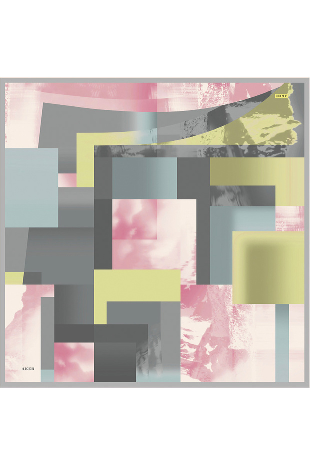 وشاح حريري رمادي مقاس 90×90