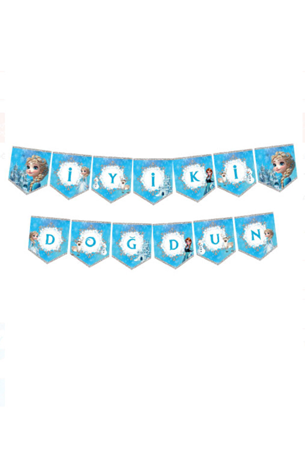 Bnr-062 snow theme happy birthday banner brs