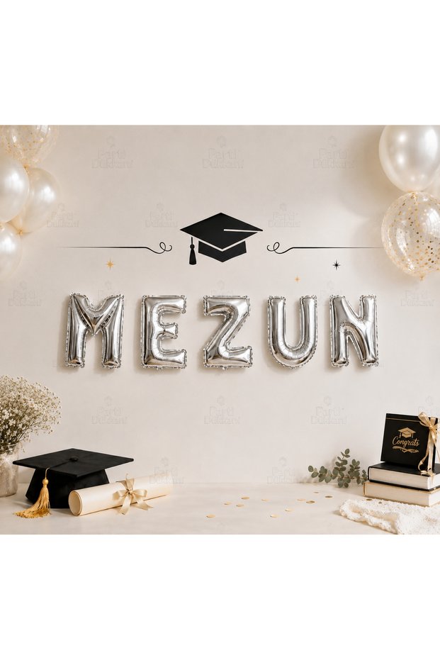 Graduation Letter Silver Foil Letter Balloon Set 16 Inch 36 cm | Graduation Party Ornament Decoration