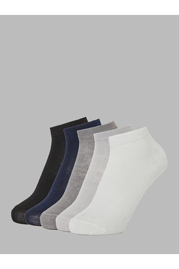Pack of 5- Solid Breathable Comfortable Ankle Socks