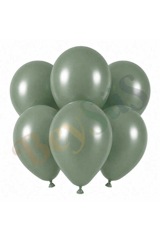 Eucalyptus Color Latex Retro Balloons (30 cm) - 6 Pieces