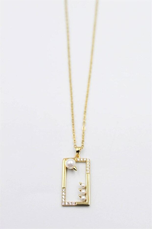Pearl and gemstone necklace - gold
