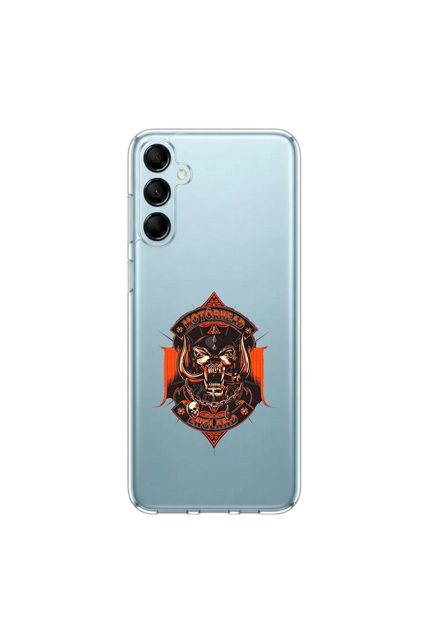 Samsung Galaxy M14 Compatible Metal 9 Design Transparent Case