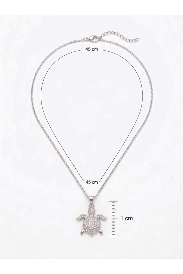 Steel Silver Turtle Figured Necklace