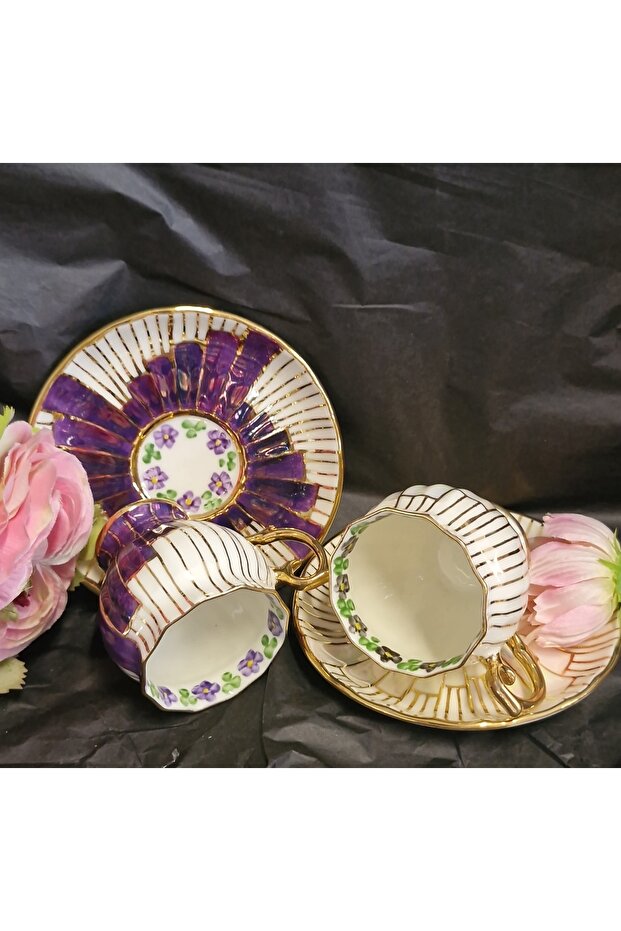 Basamak Perviz Porcelain Hand-Painted 2-Cup Set