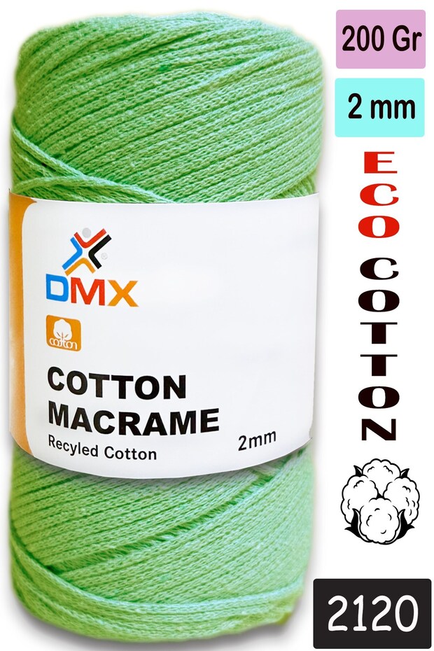 Dmx 2 Mm-Premium Cotton Cotton Macrame Rope-Cotton Chain Macrame Bag Rope -2120
