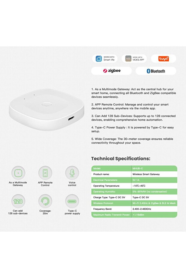 GATEWAY-HUB Tuya ZigBee Bluetooth Multimode - 6