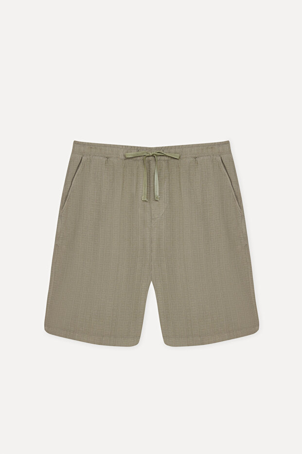 Men's Mink Color Jacquard Straight Fit Shorts
