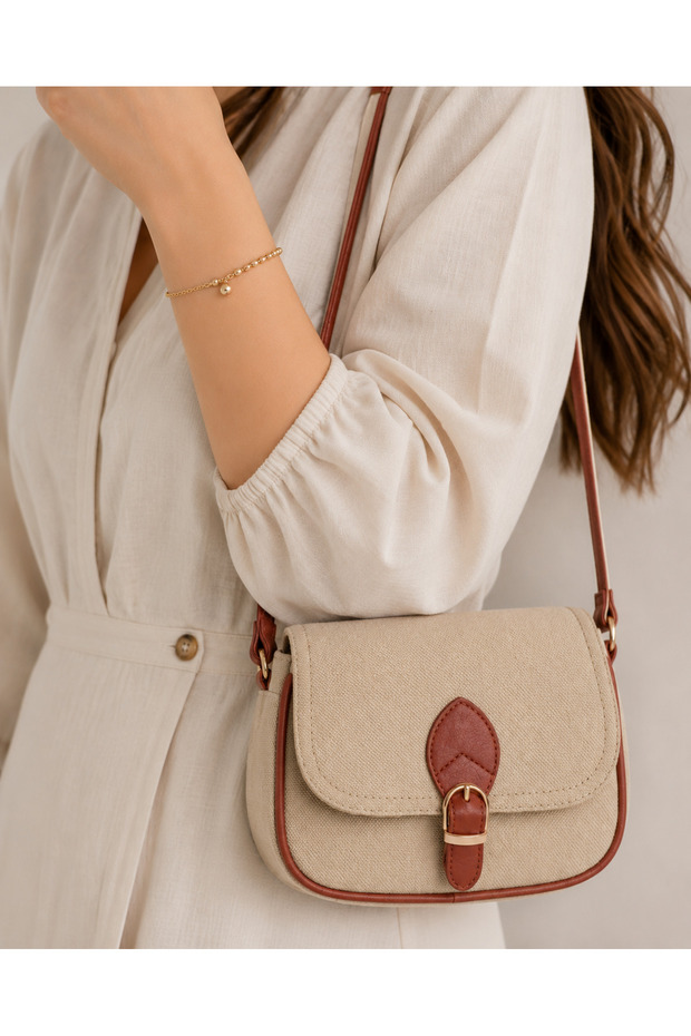 Women's Crossbody Bag with Flap and Zipper, Multi-Compartment Shoulder Bag