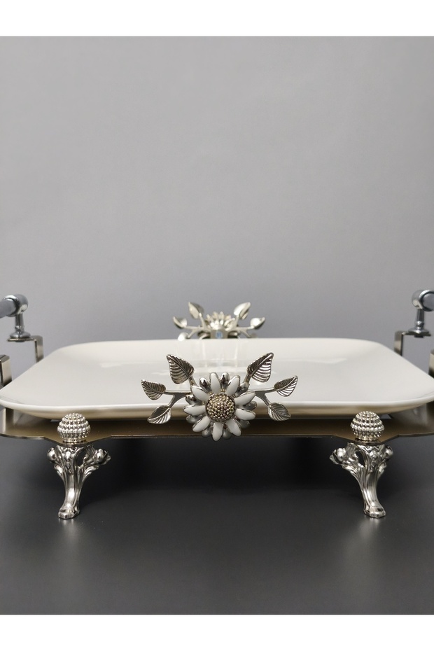 Kare Porcelain Presentation Plate with Foot Detail & Accessories & Special Laser