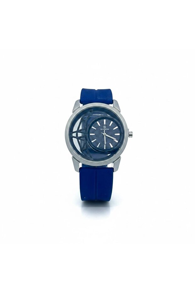 Infinity SD253100 Men’s Analog Watch with Floating Infinity Dial, Blue Silicone Strap, Silver Stainless Steel Case and Quartz Movement