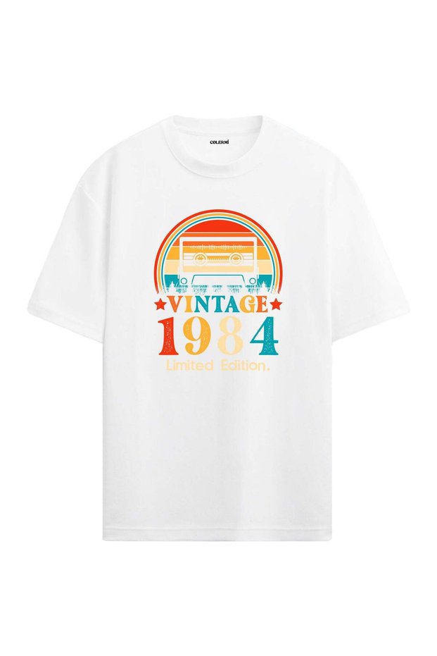 1984 Mixtape Round Neck Oversize Vintage T-Shirt