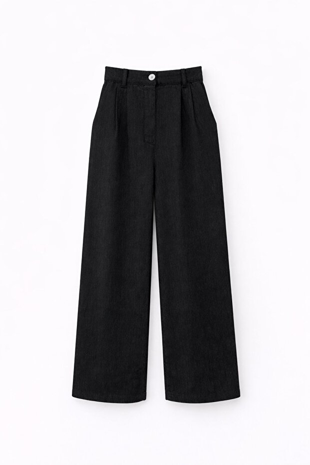 Mixray High Waisted Straight Leg Velvet Trousers