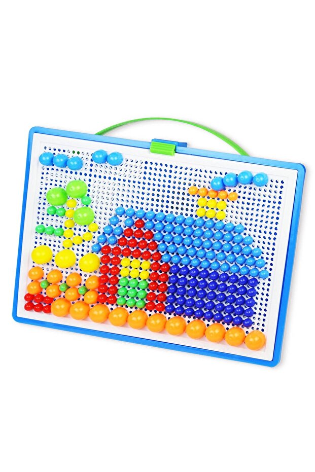 Kids Mosaic Pegboard Puzzle Educational Creative Building Toy Set Color Matching Game