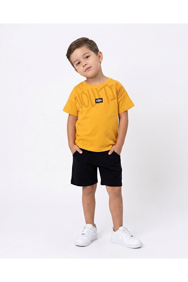 Boy's Summer Oversized T-Shirt and Shorts Set for Ages 5-6-7-8-9, 2-Piece Top and Bottom Set