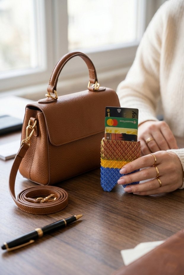 Credit Card Holder Dragon Scale Patterned Business Card Holder