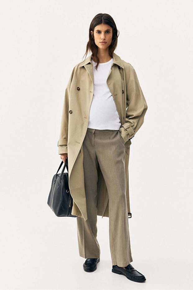 MAMA Linen-blend tailored trousers