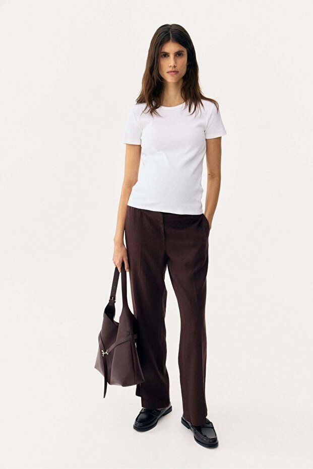 MAMA Linen-blend tailored trousers