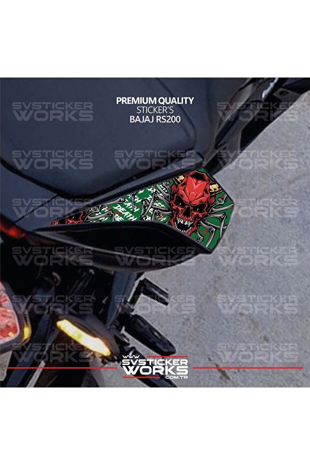 Bajaj Rs200 Sticker Tail Covering Right and Left Death Pattern Sticker Model