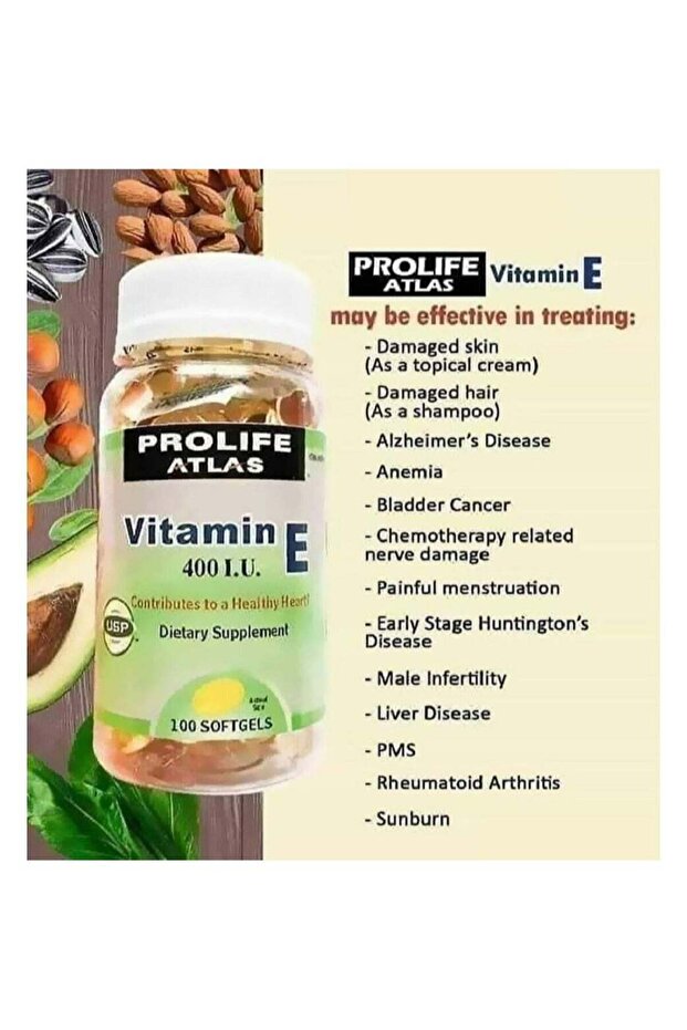 Vitamin E Softgel Capsules for Immune Support 400 Iu 100 Softgels