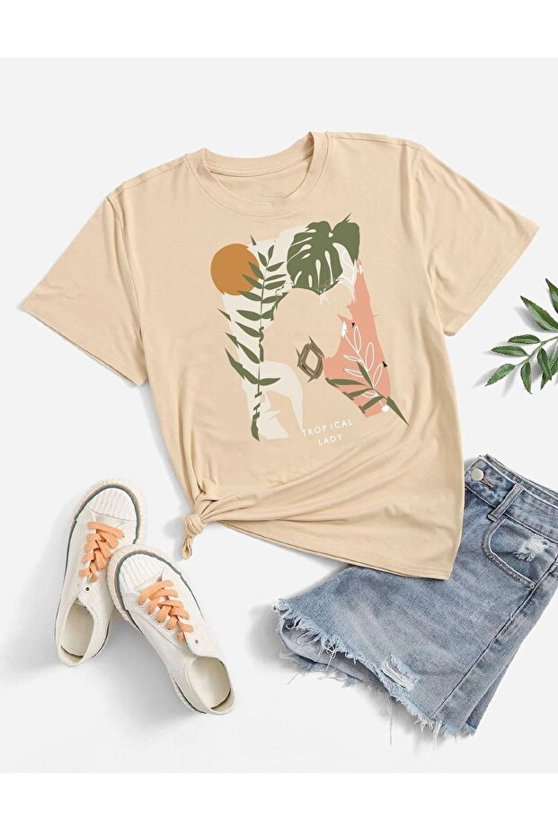 Women's Tropical Lady Printed Oversize T-Shirt