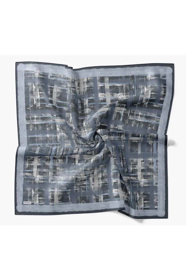 Tivil Silk Scarf 11527 - 14 Petrol Green Batik Pattern