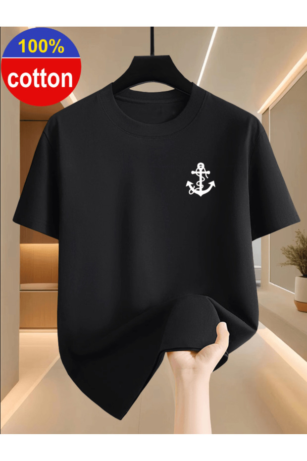 Bay Mini Anchor Printed Premium Oversize T-Shirt